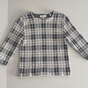 Vince Plaid Bouclé Sweater